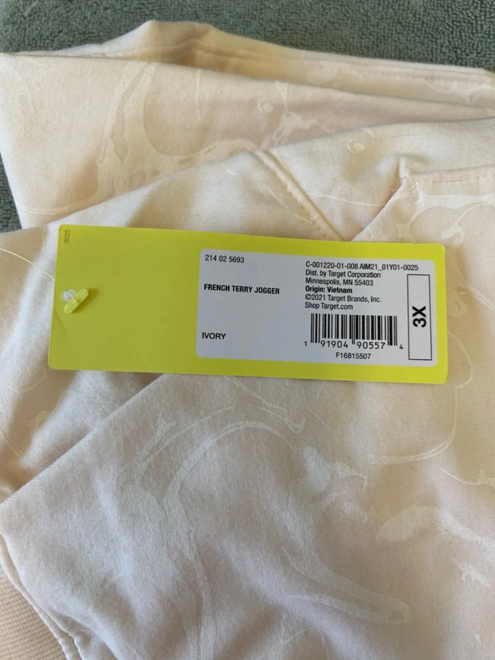 All in Motion Ivory French Terry Joggers Plus 3X NWT | Soft Knit Pull‑On Pants
